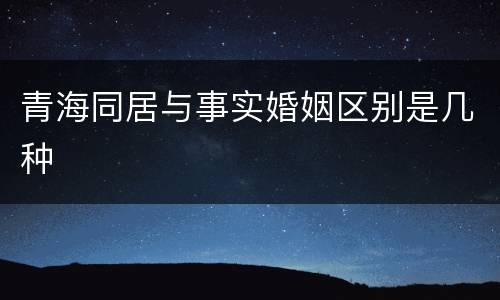 青海同居与事实婚姻区别是几种