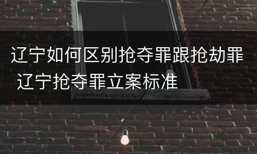 辽宁如何区别抢夺罪跟抢劫罪 辽宁抢夺罪立案标准