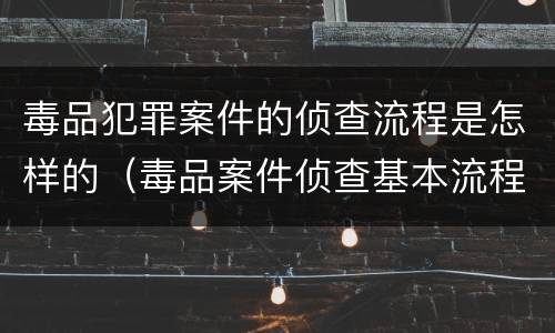 毒品犯罪案件的侦查流程是怎样的（毒品案件侦查基本流程）