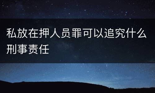 私放在押人员罪可以追究什么刑事责任