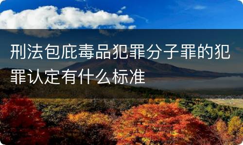 刑法包庇毒品犯罪分子罪的犯罪认定有什么标准