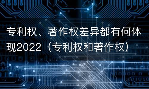 专利权、著作权差异都有何体现2022（专利权和著作权）
