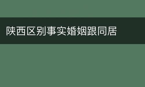 陕西区别事实婚姻跟同居