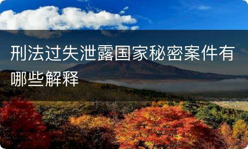 刑法过失泄露国家秘密案件有哪些解释