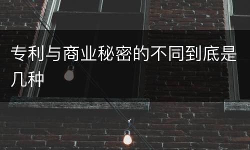 专利与商业秘密的不同到底是几种