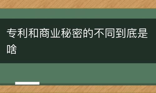 专利和商业秘密的不同到底是啥
