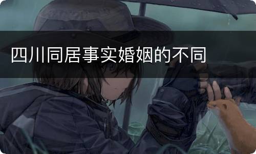四川同居事实婚姻的不同