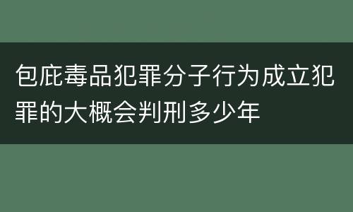 包庇毒品犯罪分子行为成立犯罪的大概会判刑多少年