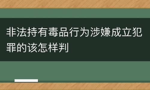 非法持有毒品行为涉嫌成立犯罪的该怎样判
