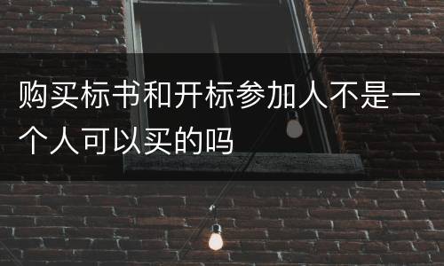 购买标书和开标参加人不是一个人可以买的吗