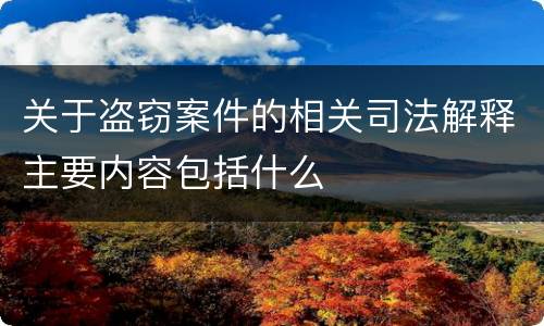 关于盗窃案件的相关司法解释主要内容包括什么