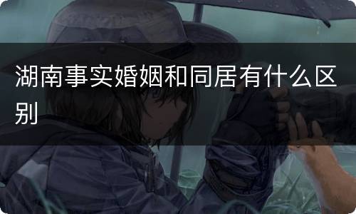 湖南事实婚姻和同居有什么区别