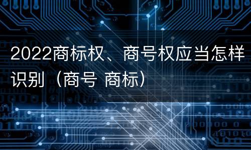 2022商标权、商号权应当怎样识别（商号 商标）