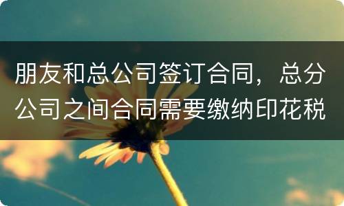 朋友和总公司签订合同，总分公司之间合同需要缴纳印花税吗