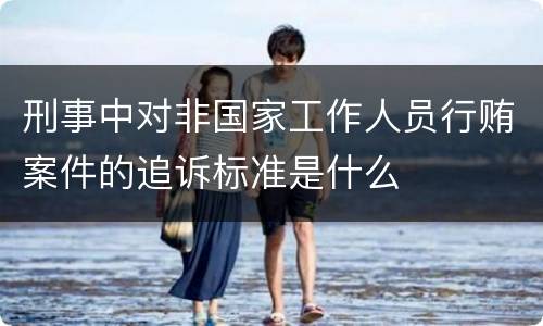 刑事中对非国家工作人员行贿案件的追诉标准是什么