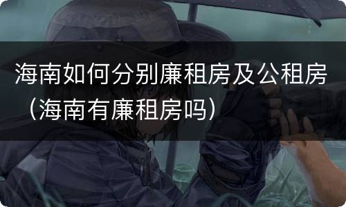 海南如何分别廉租房及公租房（海南有廉租房吗）