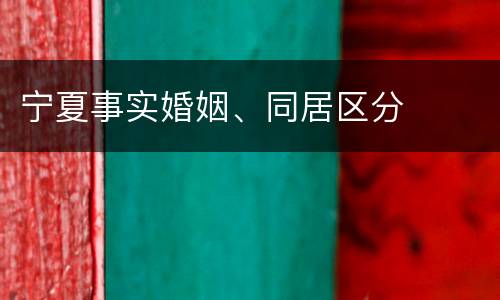 宁夏事实婚姻、同居区分
