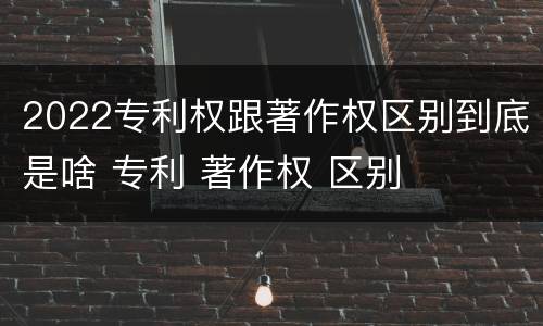 2022专利权跟著作权区别到底是啥 专利 著作权 区别