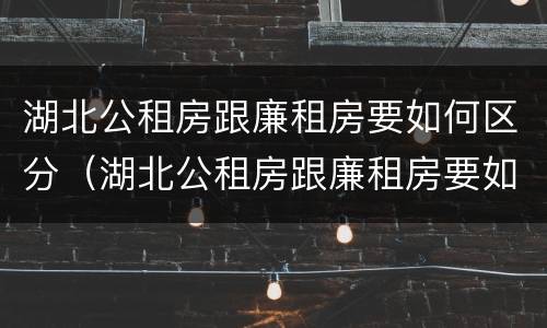 湖北公租房跟廉租房要如何区分（湖北公租房跟廉租房要如何区分出来）