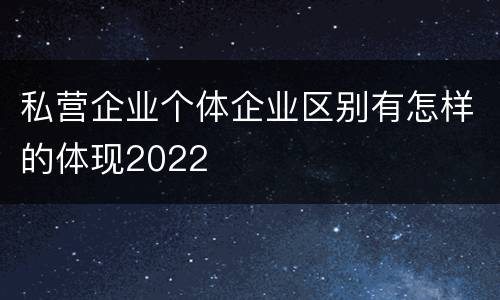 私营企业个体企业区别有怎样的体现2022