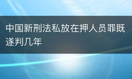 中国新刑法私放在押人员罪既遂判几年