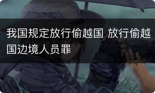 我国规定放行偷越国 放行偷越国边境人员罪