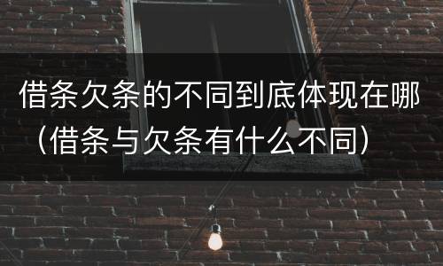 借条欠条的不同到底体现在哪（借条与欠条有什么不同）