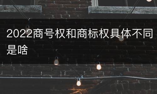 2022商号权和商标权具体不同是啥