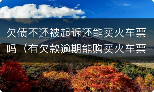 欠债不还被起诉还能买火车票吗（有欠款逾期能购买火车票吗?）