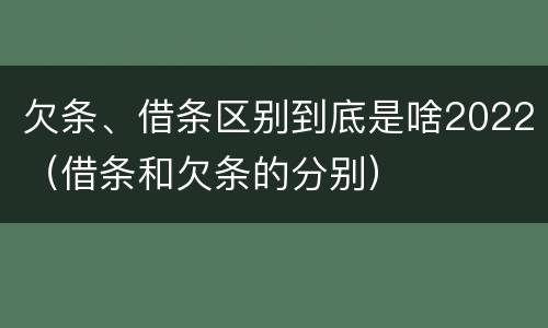 欠条、借条区别到底是啥2022（借条和欠条的分别）