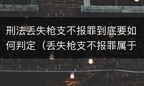 刑法丢失枪支不报罪到底要如何判定（丢失枪支不报罪属于）