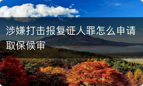 涉嫌打击报复证人罪怎么申请取保候审