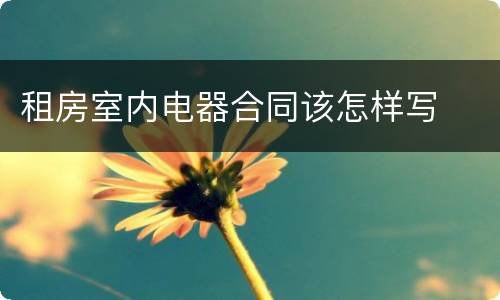 租房室内电器合同该怎样写