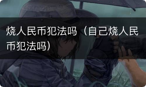 烧人民币犯法吗（自己烧人民币犯法吗）