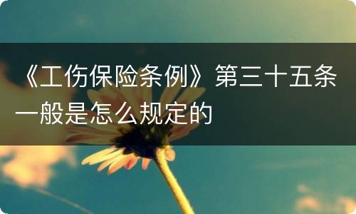 《工伤保险条例》第三十五条一般是怎么规定的