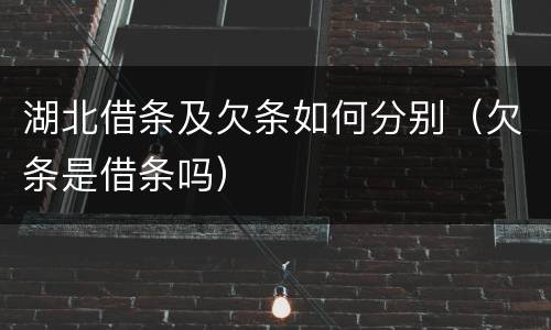 湖北借条及欠条如何分别（欠条是借条吗）