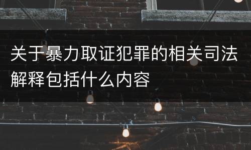 关于暴力取证犯罪的相关司法解释包括什么内容
