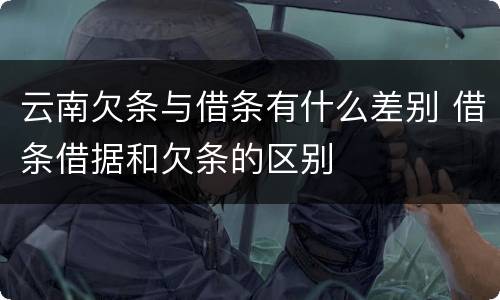 云南欠条与借条有什么差别 借条借据和欠条的区别