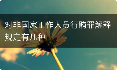 对非国家工作人员行贿罪解释规定有几种