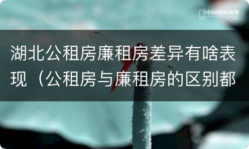 湖北公租房廉租房差异有啥表现（公租房与廉租房的区别都在此,别再搞错了!）