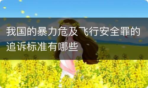 我国的暴力危及飞行安全罪的追诉标准有哪些