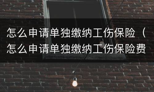 怎么申请单独缴纳工伤保险（怎么申请单独缴纳工伤保险费用）