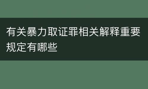 有关暴力取证罪相关解释重要规定有哪些