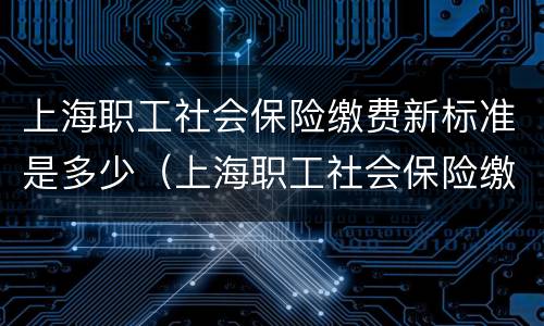 上海职工社会保险缴费新标准是多少（上海职工社会保险缴费新标准是多少年）