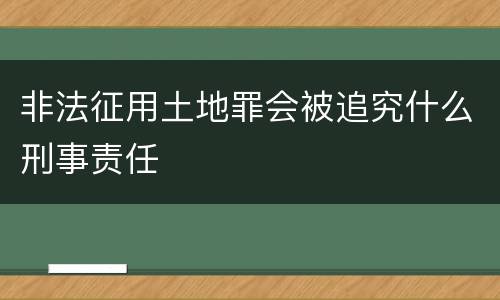 非法征用土地罪会被追究什么刑事责任