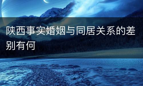 陕西事实婚姻与同居关系的差别有何