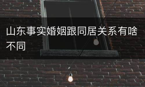山东事实婚姻跟同居关系有啥不同