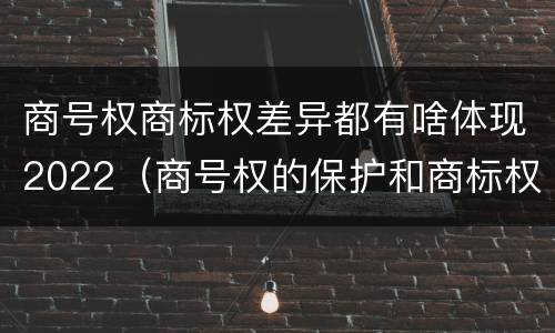 商号权商标权差异都有啥体现2022（商号权的保护和商标权的保护一样是全国性范围的）