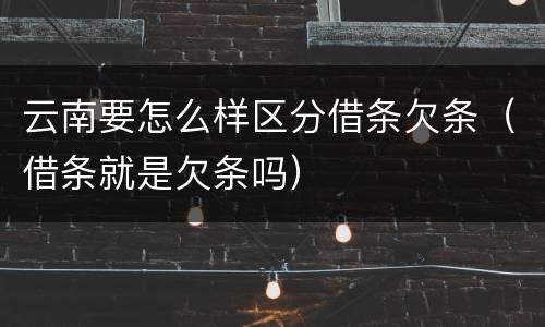 云南要怎么样区分借条欠条（借条就是欠条吗）