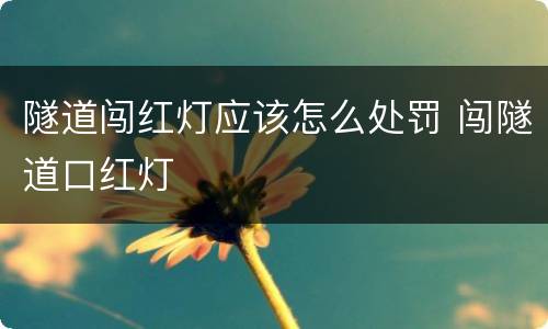 隧道闯红灯应该怎么处罚 闯隧道口红灯